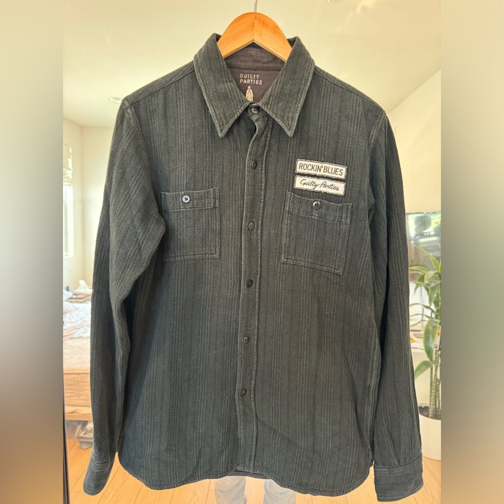 Wacko Maria Guilty Parties Green button up over shirt